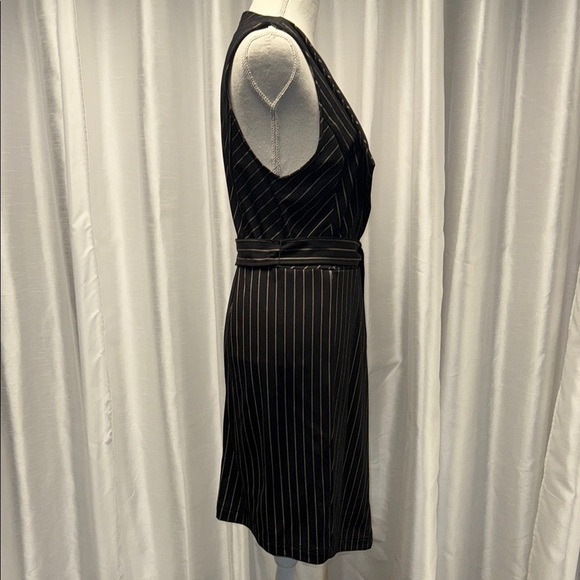 New Without Tags BCBGMaxAzria Black Pinstripe Wrap Dress Size M - Picture 7 of 8